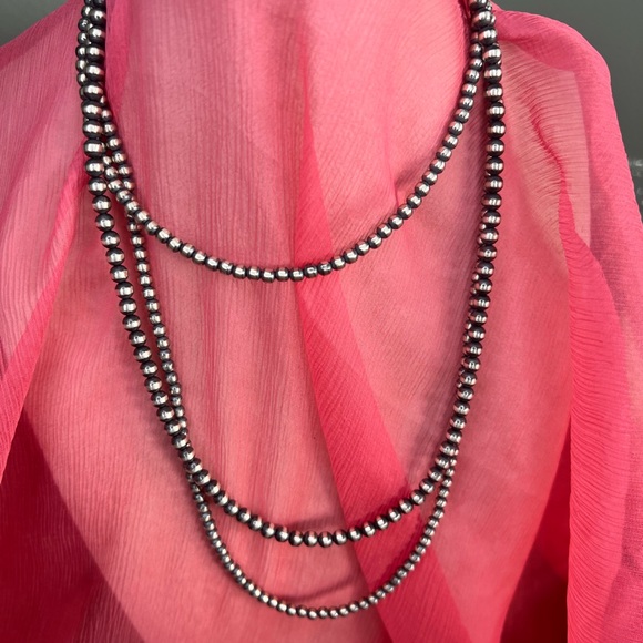 Sterling Silver 4mm Navajo Pearls 30inch - Picture 4 of 4